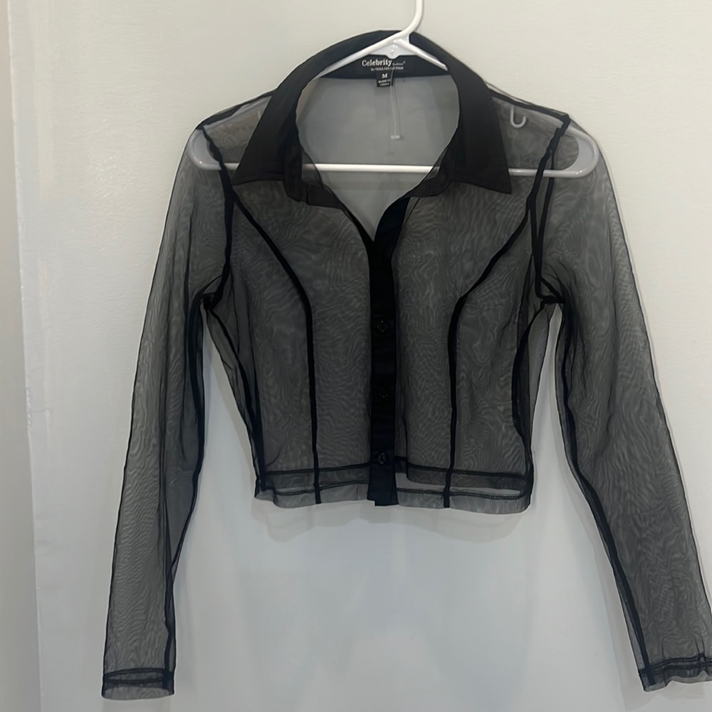 Mesh Longsleeve button down